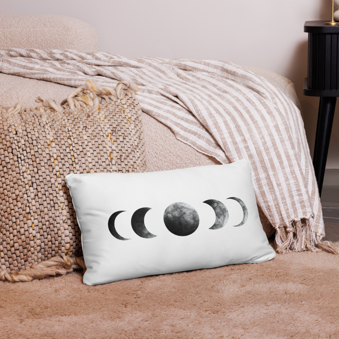 Moon Phases Throw Pillow