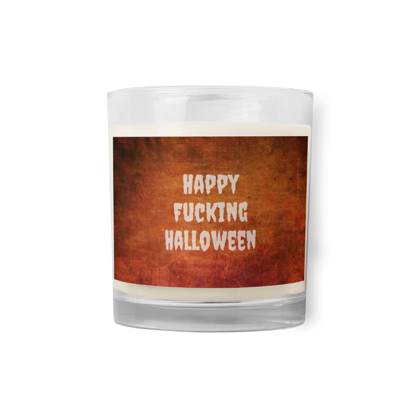 Happy Fucking Halloween Orange Candle