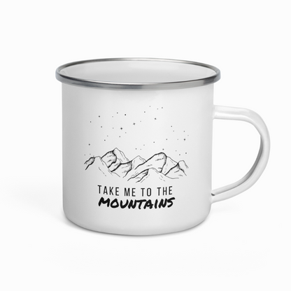 Take Me to the Mountains Enamel 12 oz Mug