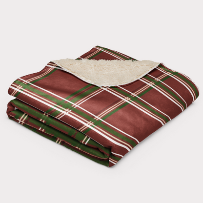 Red & Green Plaid Sherpa Blanket