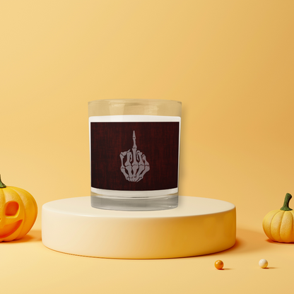 Skeleton Middle Finger Halloween Candle