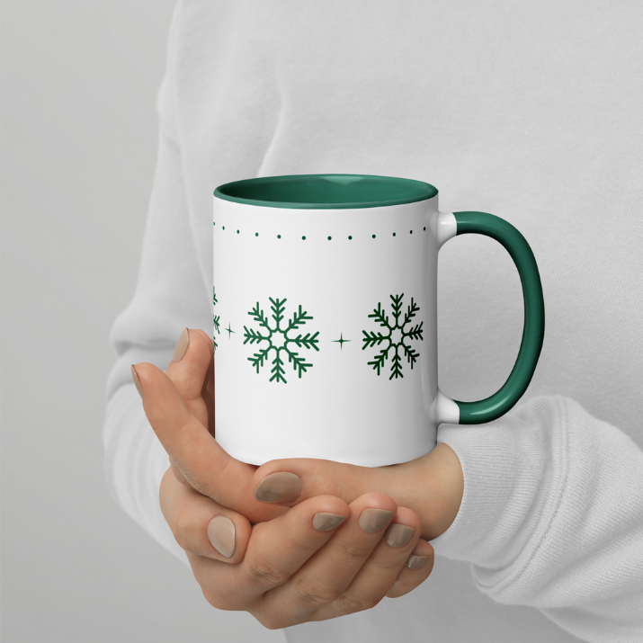 Green Snowflakes Mug