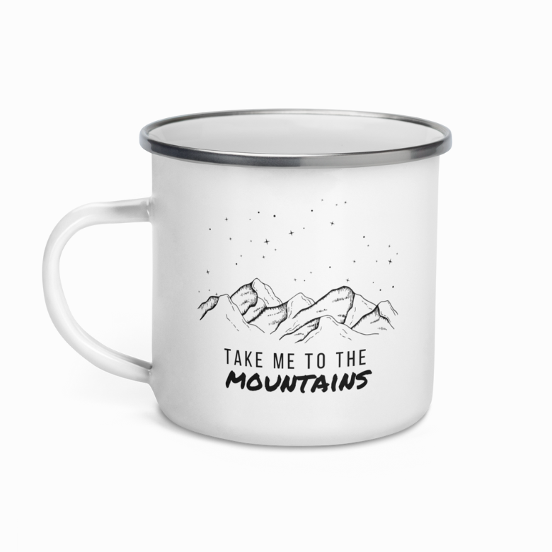 Take Me to the Mountains Enamel 12 oz Mug