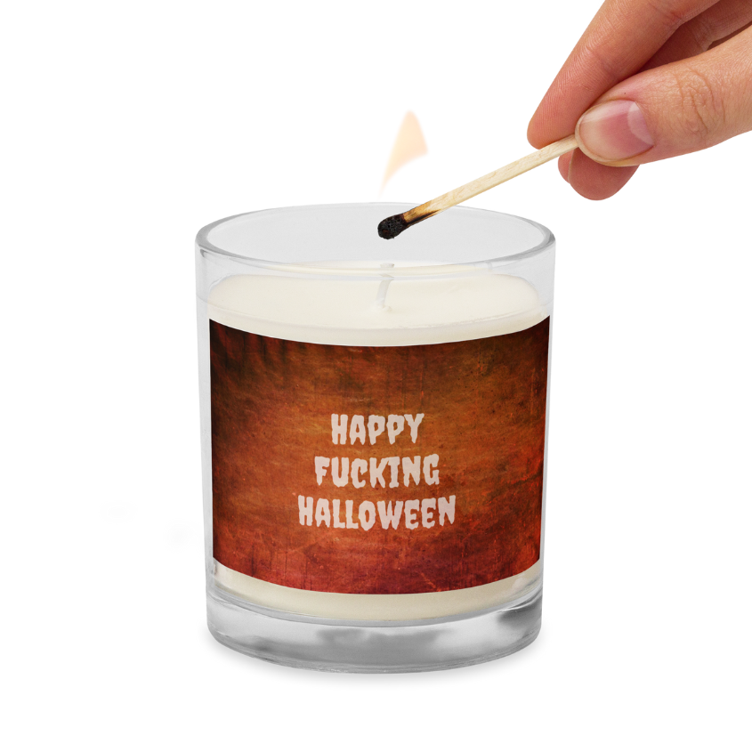 Happy Fucking Halloween Orange Candle