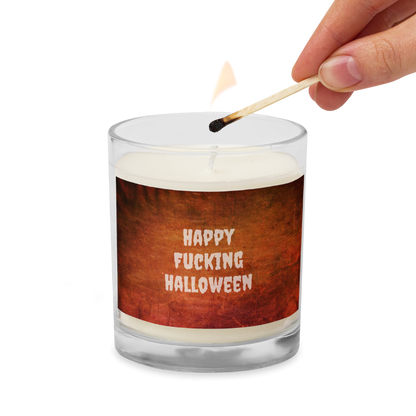 Happy Fucking Halloween Orange Candle