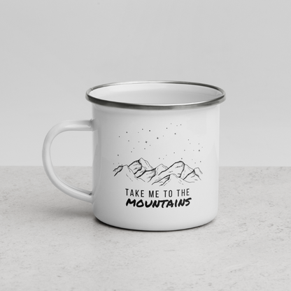 Take Me to the Mountains Enamel 12 oz Mug