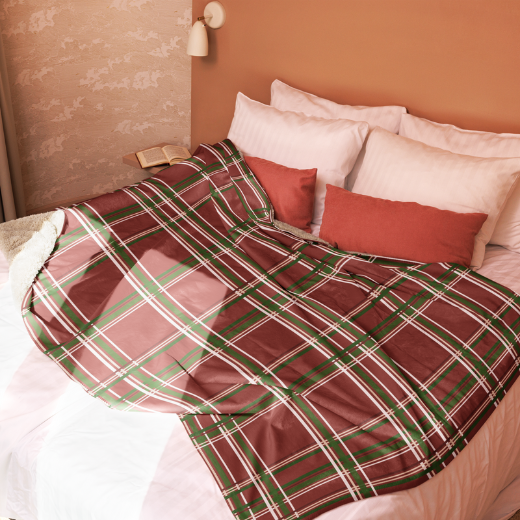 Red & Green Plaid Sherpa Blanket