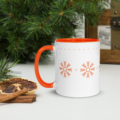 Orange Snowflakes Mug