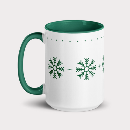 Green Snowflakes Mug